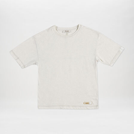 Erkek Çocuk Bej Kısa Kollu T-Shirt Mint