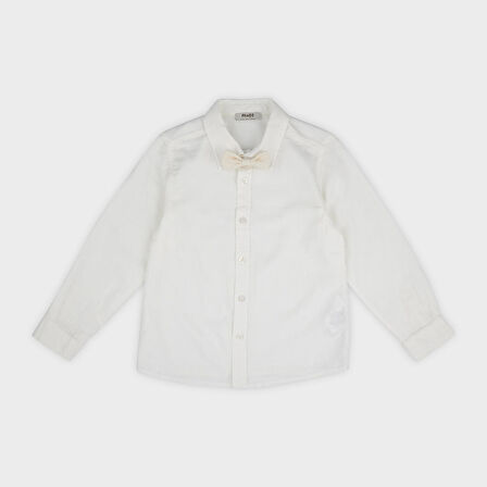 Erkek Çocuk Papyon Detaylı Gömlek Ekru