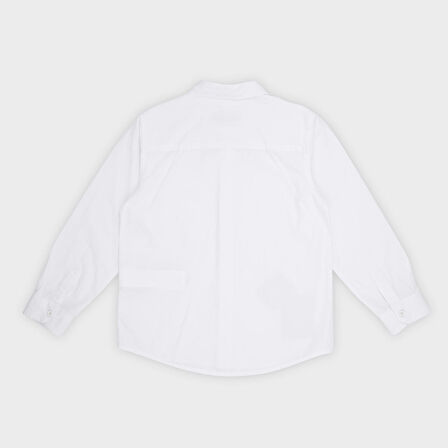 Erkek Çocuk Patch Detaylı Gömlek Beyaz