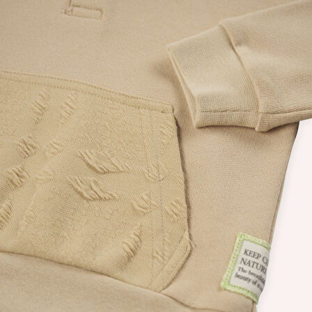 Erkek Çocuk Kapüşonlu Sweatshirt Bej
