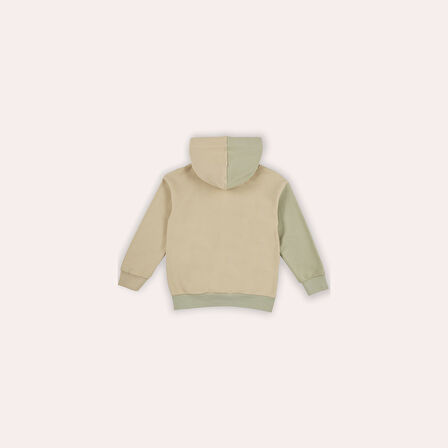 Erkek Çocuk  Kontrast Parçalı Kapüşonlu Sweatshirt      