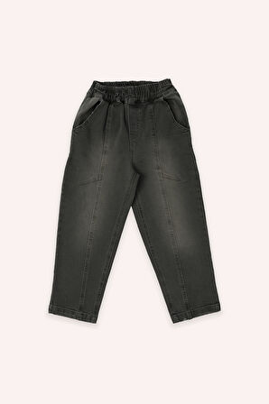 Erkek Çocuk Beli Lastikli Denim Pantolon Haki