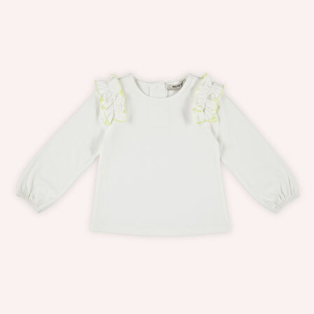 Kız Çocuk Uzun Kollu T-Shirt Bej