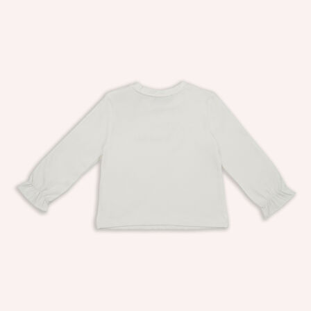 Kız Çocuk  Baskı Detaylı Uzun Kollu T-Shirt     
