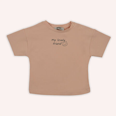 Kız Çocuk Baskılı Detaylı T-Shirt 