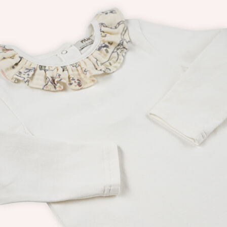 Kız Çocuk  Yakası Müslin Fırfırlı Body      