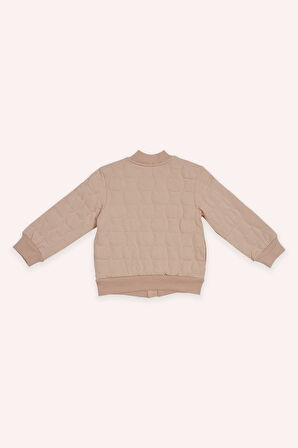 Kız Çocuk Kedi Kapitoneli Fermuarlı Sweatshirt 