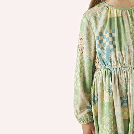 Kız Çocuk  Desenli Elbise         