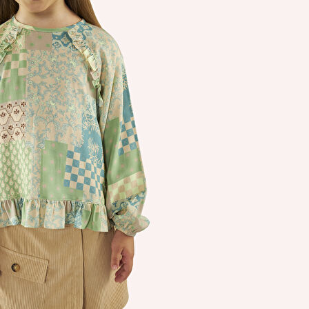 Kız Çocuk  Desenli Bluz         