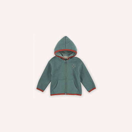 Erkek Çocuk Fermuarlı Sweatshirt Yeşil