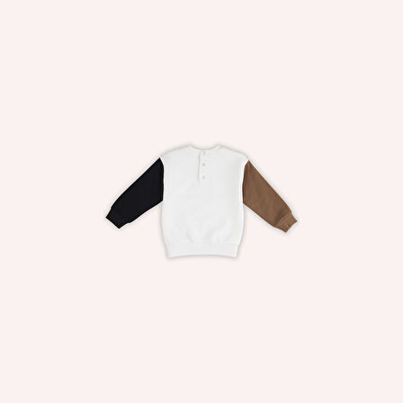 Erkek Çocuk Baskılı Sweatshirt Ekru