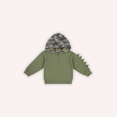 Erkek Çocuk Kapüşonlu Sweatshirt Haki