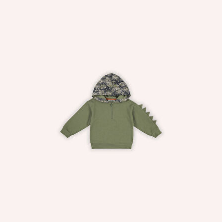 Erkek Çocuk Kapüşonlu Sweatshirt Haki