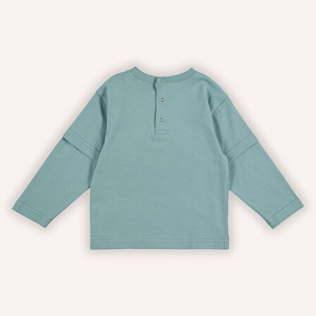 Erkek Çocuk Baskılı Uzun Kollu T-Shirt Mint