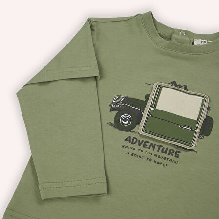 Erkek Çocuk Baskılı Uzun Kollu T-Shirt Mint