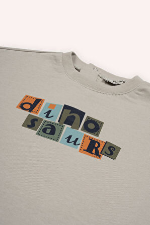 Erkek Çocuk Baskılı Sweatshirt Bej