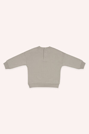 Erkek Çocuk Baskılı Sweatshirt Bej