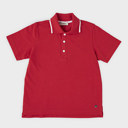 Erkek Çocuk Yakalı Kısa Kollu T-Shirt Kırmızı