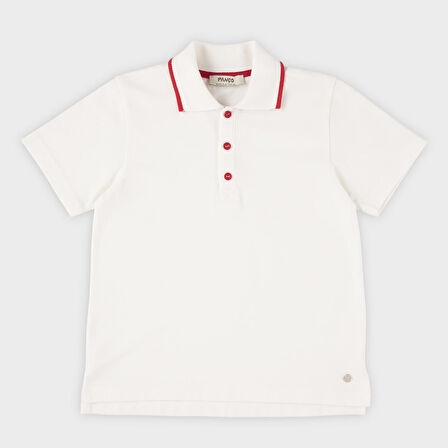 Erkek Çocuk Yakalı Kısa Kollu T-Shirt Beyaz