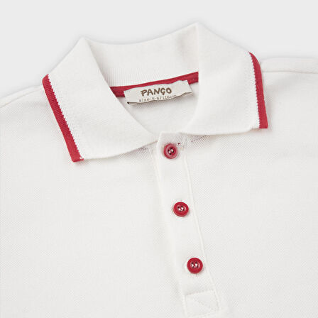 Erkek Çocuk Yakalı Kısa Kollu T-Shirt Beyaz