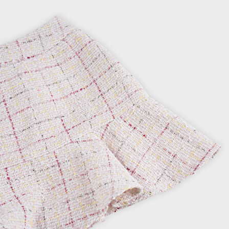 Kız Çocuk Tüvit Etek Pudra