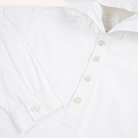 Erkek Çocuk Kapüşonlu Gömlek Ekru