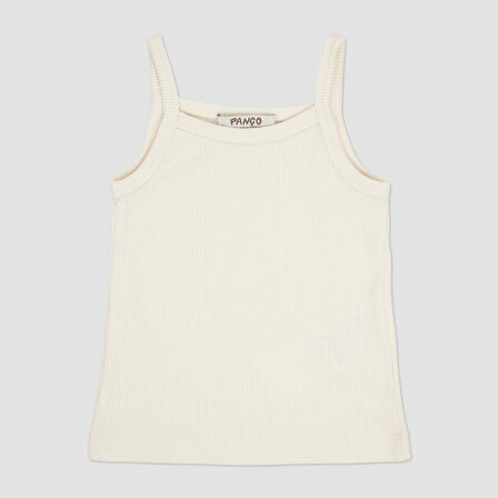 Kız Çocuk  Fitilli Dokulu Askılı Atlet      