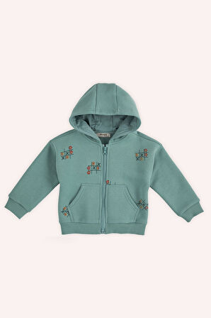 Kız Çocuk Fermuarlı Sweatshirt      