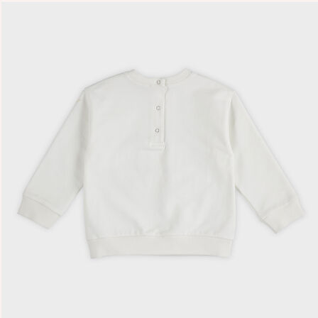 Kız Çocuk Baskılı Sweatshirt Ekru