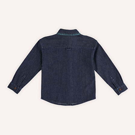 Kız Çocuk Denim Gömlek Lacivert