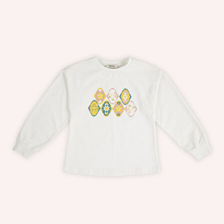 Kız Çocuk Baskılı T-Shirt Sarı