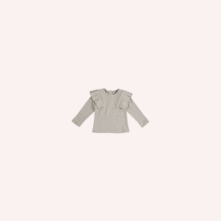 Kız Çocuk Kolları Fırfır Detaylı T-Shirt    