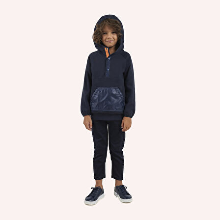 Erkek Çocuk Kapüşonlu Sweatshirt Lacivert