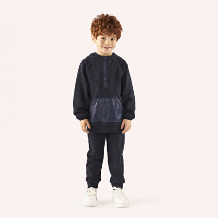 Erkek Çocuk Kapüşonlu Sweatshirt Lacivert