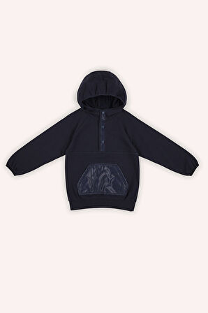 Erkek Çocuk Kapüşonlu Sweatshirt Lacivert