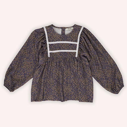 Kız Çocuk Desenli Bluz Mor