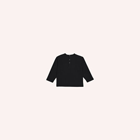 Erkek Çocuk Baskılı Uzun Kollu T-Shirt Siyah