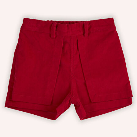Kız Çocuk Kadife Şort Kırmızı