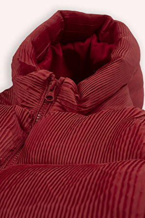 Kız Çocuk Piliseli Kaban Kırmızı