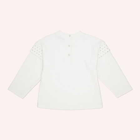 Kız Çocuk Uzun Kollu T-Shirt Gri-Melanj