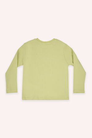 Erkek Çocuk Dinazor Baskılı Pijama Takımı Yeşil