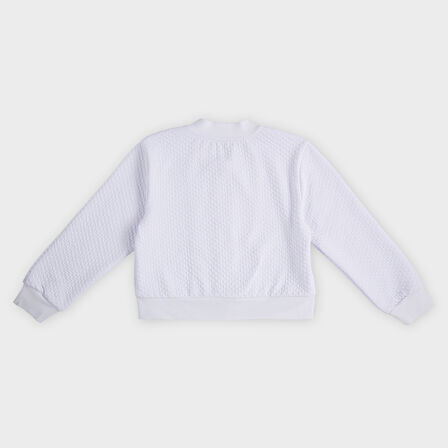 Kız Çocuk  Dokulu Fermuarlı Sweatshirt       