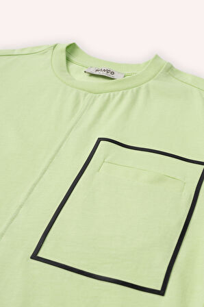 Erkek Çocuk Cep Detaylı T-Shirt Ekru