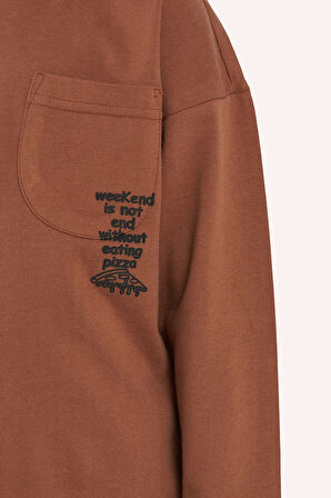 Erkek Çocuk Cepli T-Shirt Camel