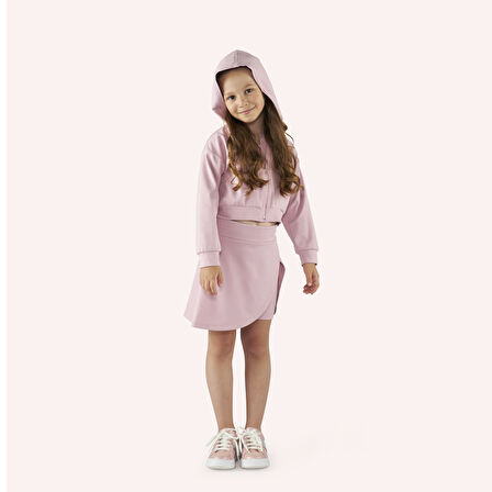 Kız Çocuk Baskı Detaylı Sweatshirt Pembe