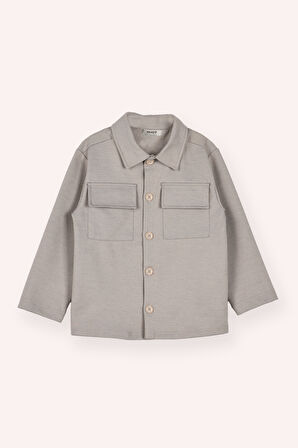 Erkek Çocuk Cep Detaylı Ceket Taş