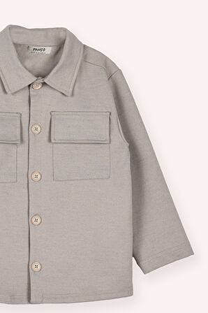 Erkek Çocuk Cep Detaylı Ceket Taş