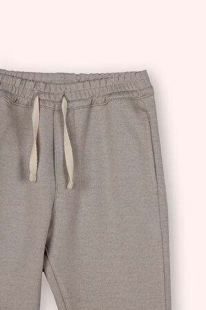 Erkek Çocuk Cepli Örme Pantolon Taş