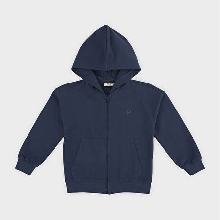 Erkek Çocuk Fermuarlı Sweatshirt Bej