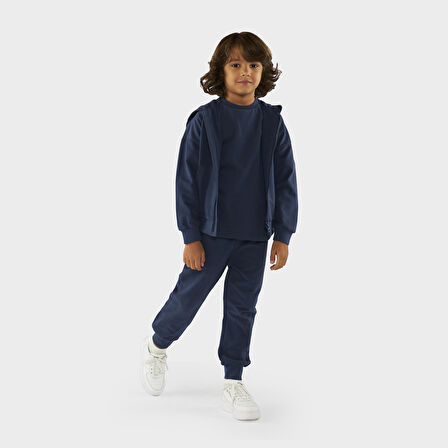 Erkek Çocuk Fermuarlı Sweatshirt Bej